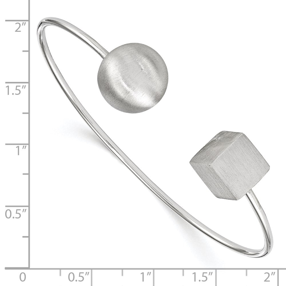 Sterling Silver Rhodium-plated Radiant Essence Satin Bangle