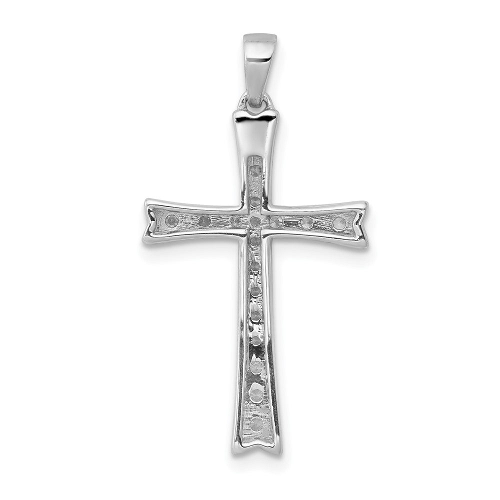 14k White Gold 1/5 carat Lab Grown Diamond VS/SI+ G+ Cross Pendant