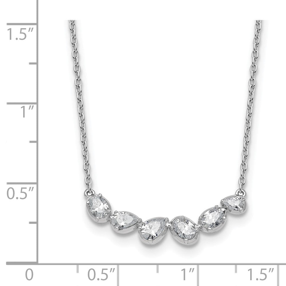 True Origin 14k White Gold 3/8 carat Lab Grown Diamond VS DEF 18 inch Fashion Bar Necklace
