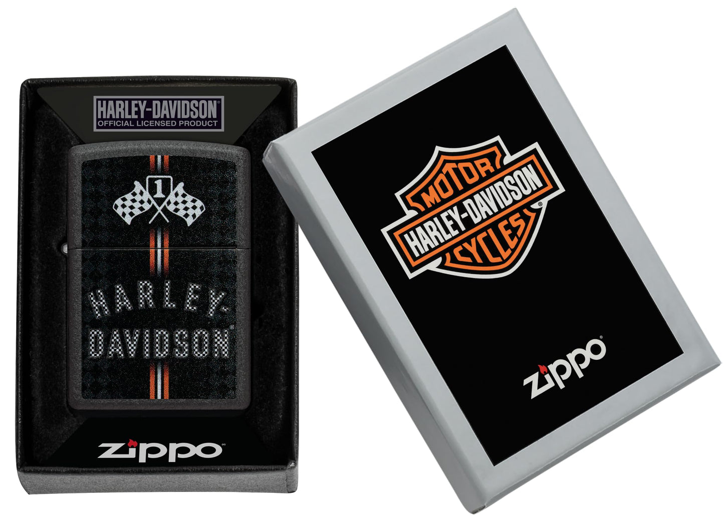 Zippo 48558 Harley Davidson Flags Design Windproof Pocket Lighter