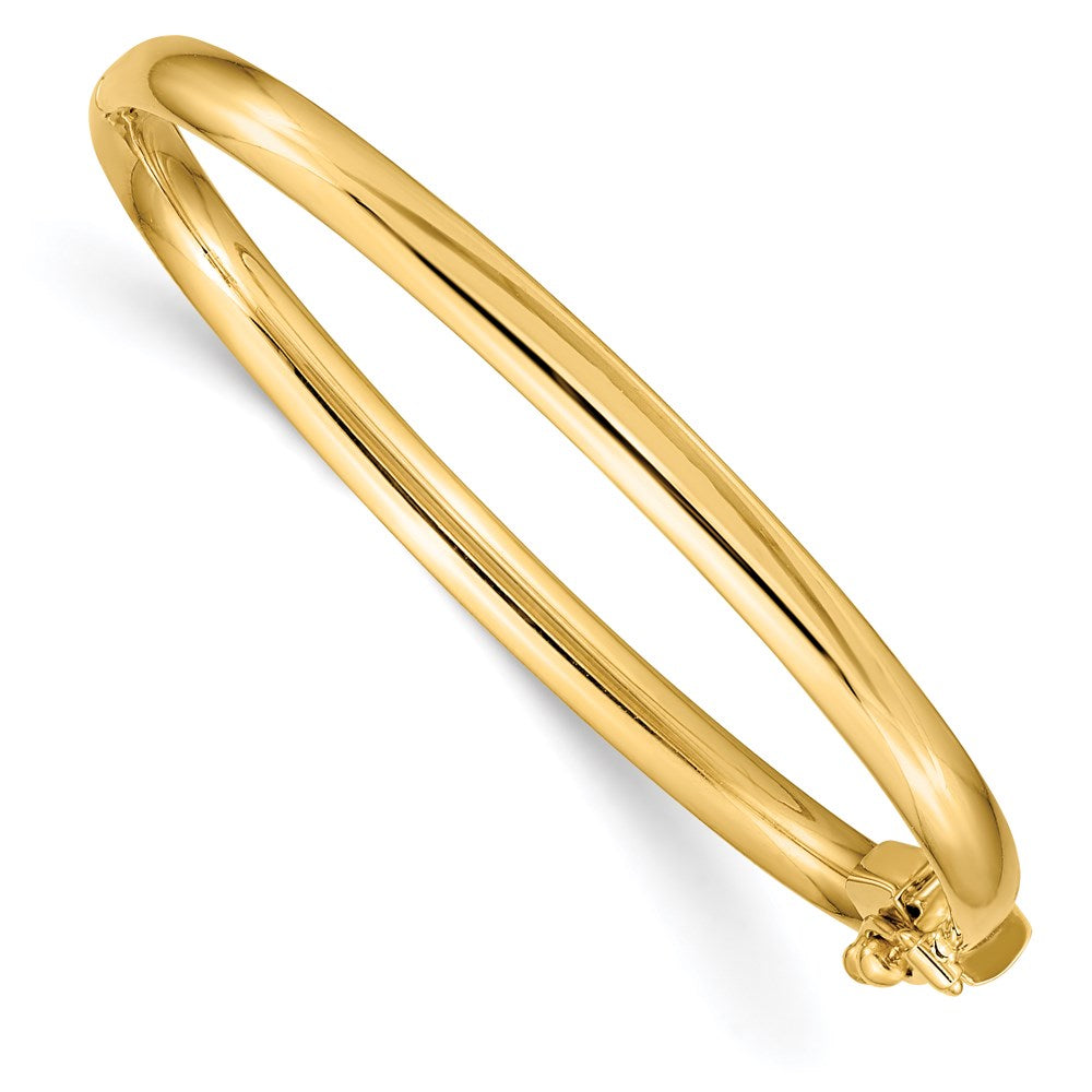 14k Polished Hinged Safety Clasp Baby Bangle 5 inches