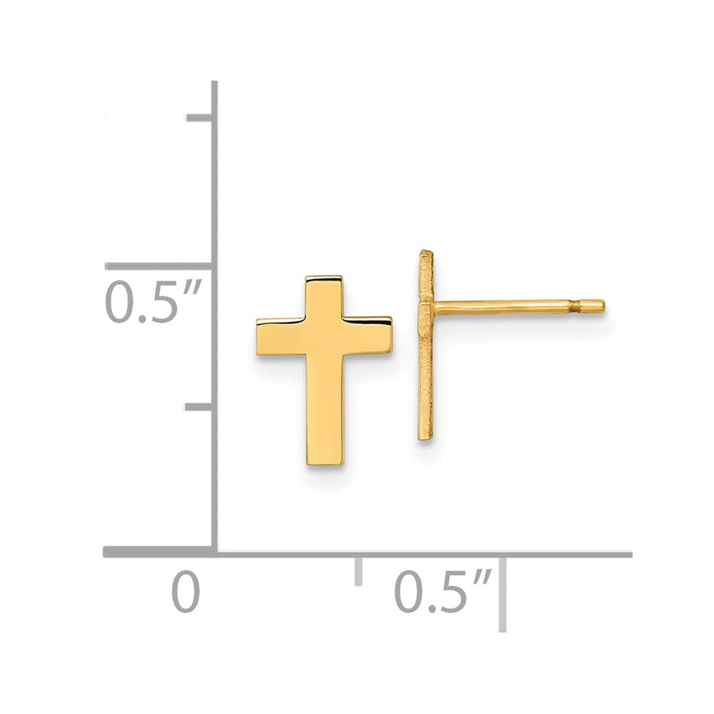10k Polished Cross Post Earrings