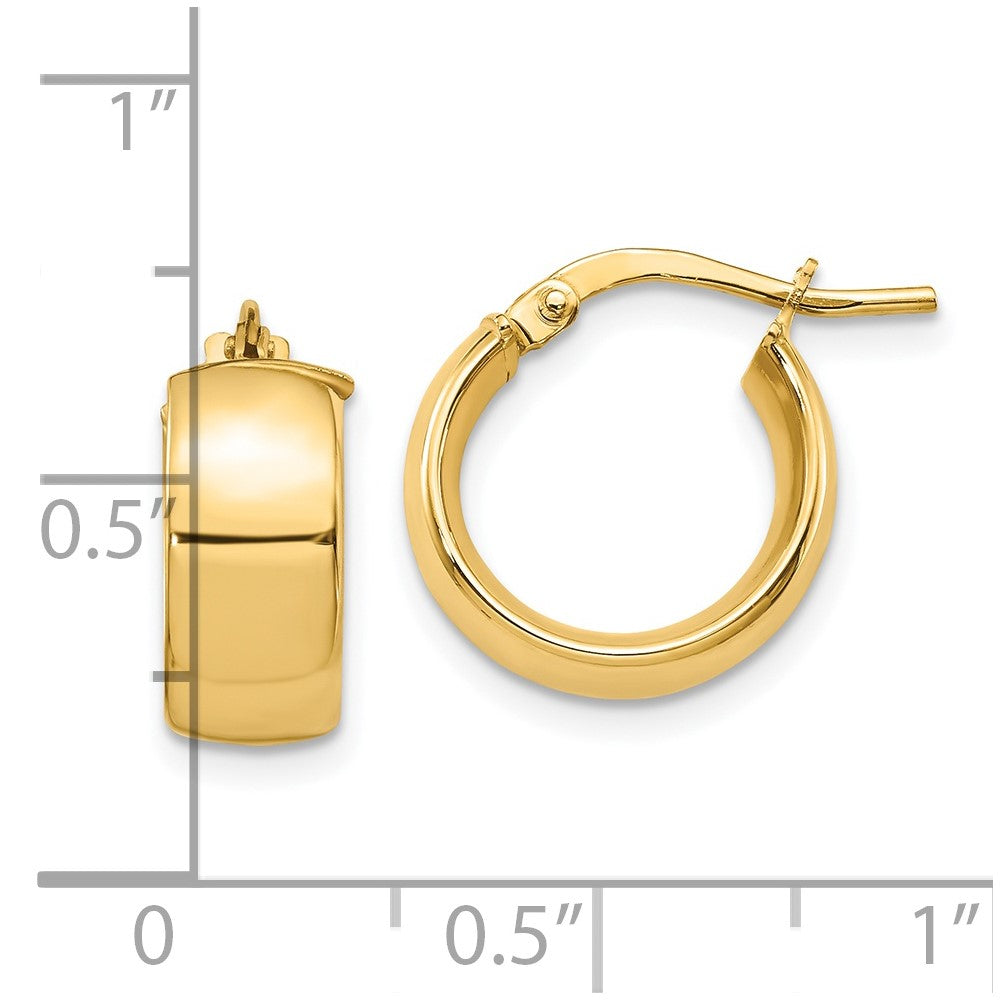 14K 6mm High Polished Hoop Earrings