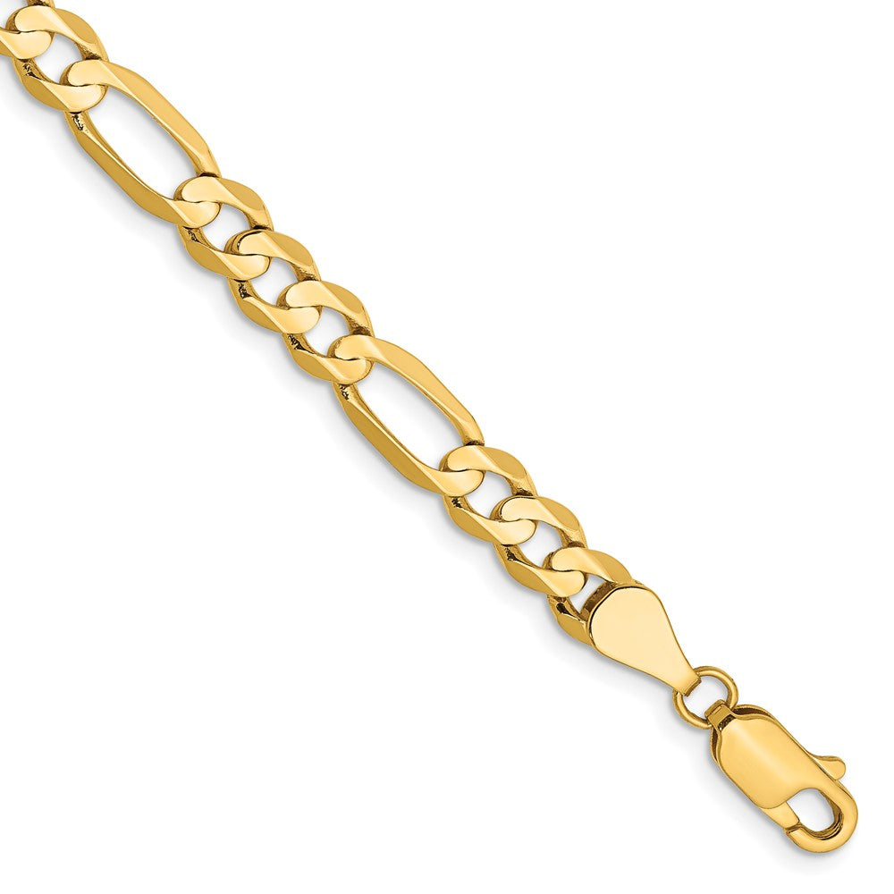 14K 9 inch 5.5mm Concave Open Figaro with Lobster Clasp Chain 9 inches
