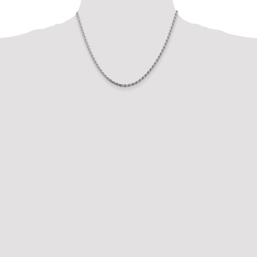 Sterling Silver 2.75mm Diamond-cut Rope Chain 18 Inches