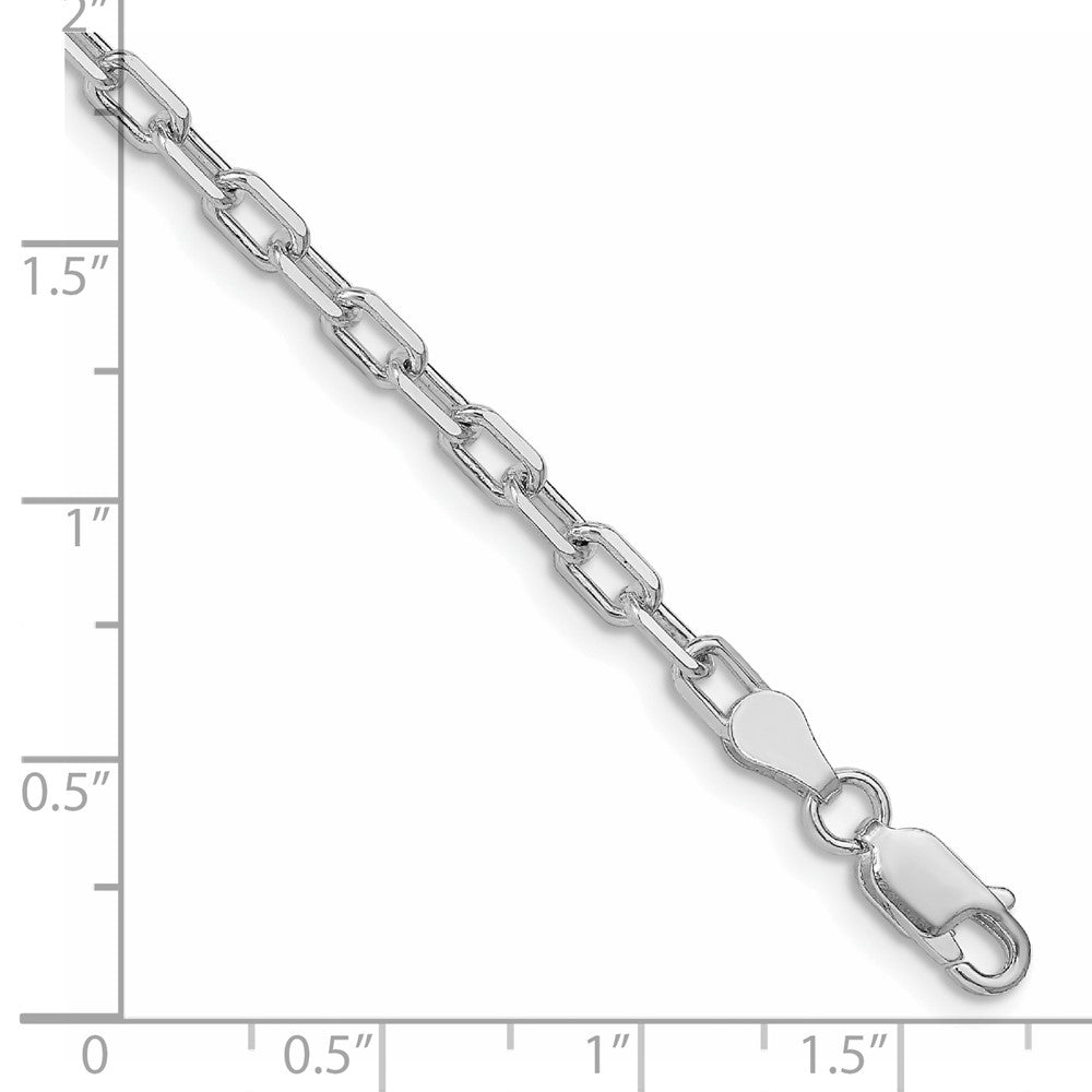 Sterling Silver Rhodium-plated 3.75mm Diamond-cut Long Link Cable Chain