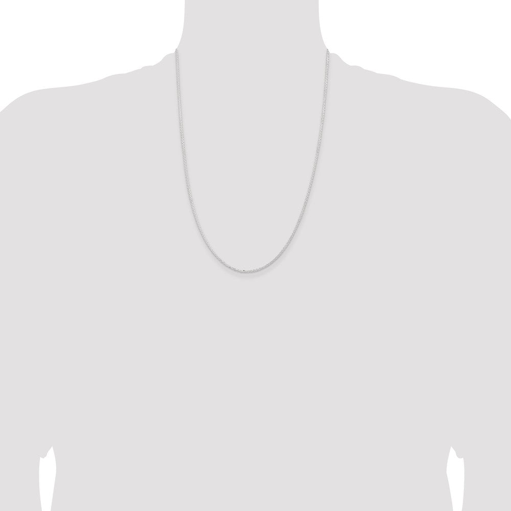 Sterling Silver 1.85mm Diamond-cut Forzantina Cable Chain 24 Inches