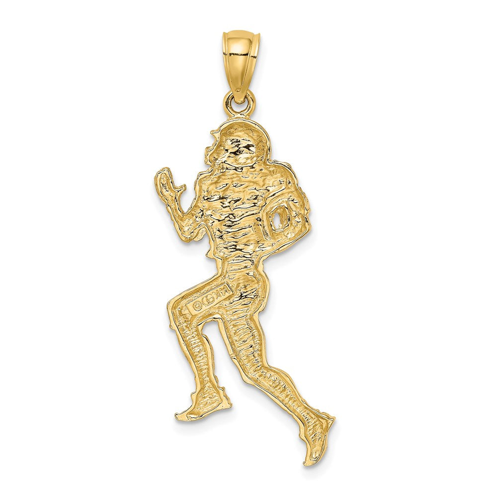 14K Polished Running Football Player Charm