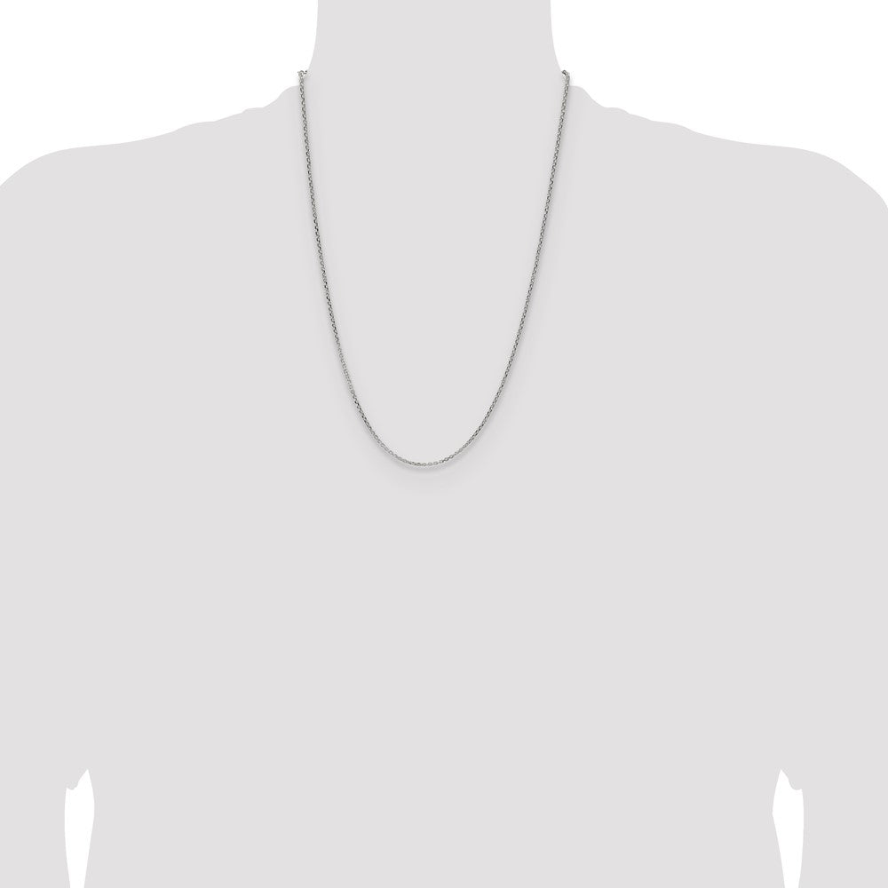 Sterling Silver 2.1mm Diamond-cut Forzantina Cable Chain 24 Inches