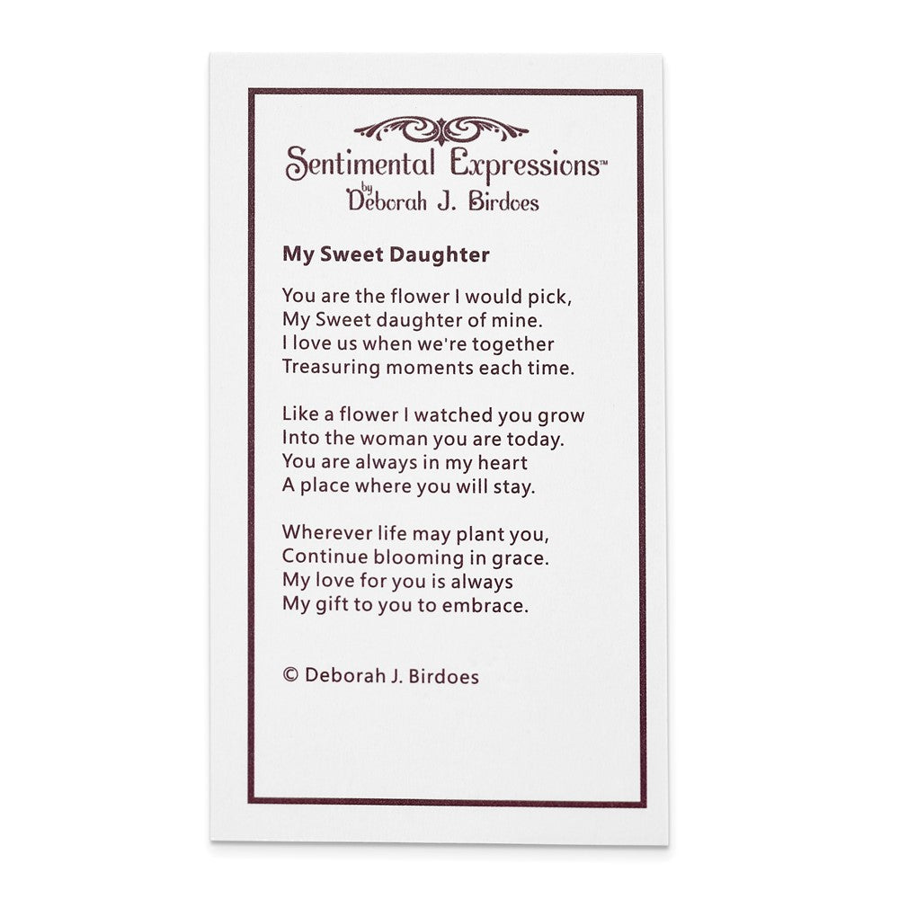 Sentimental Expressions Sterling Silver Rhodium-plated Red and Clear CZ My Sweet Daughter 18in Necklace