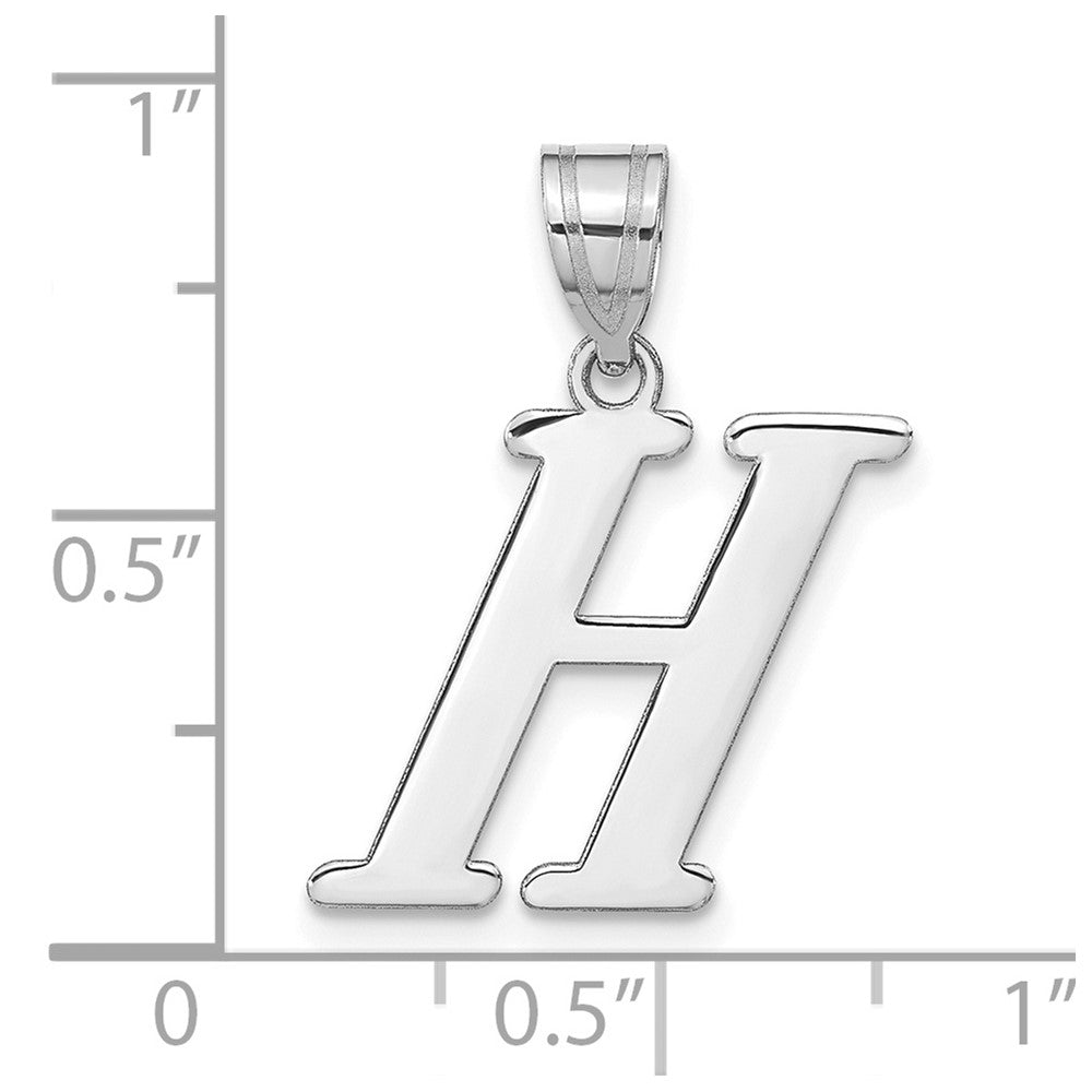 14kw Polished Letter H Initial Pendant