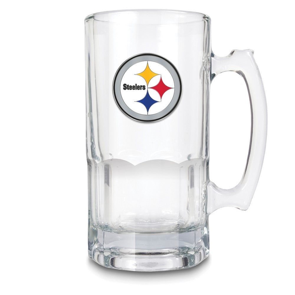 NFL Pittsburgh Steelers Glass 32 ounce Macho Mug with Emblem