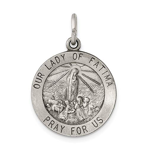 Sterling Silver Antiqued Our Lady of Fatima Medal