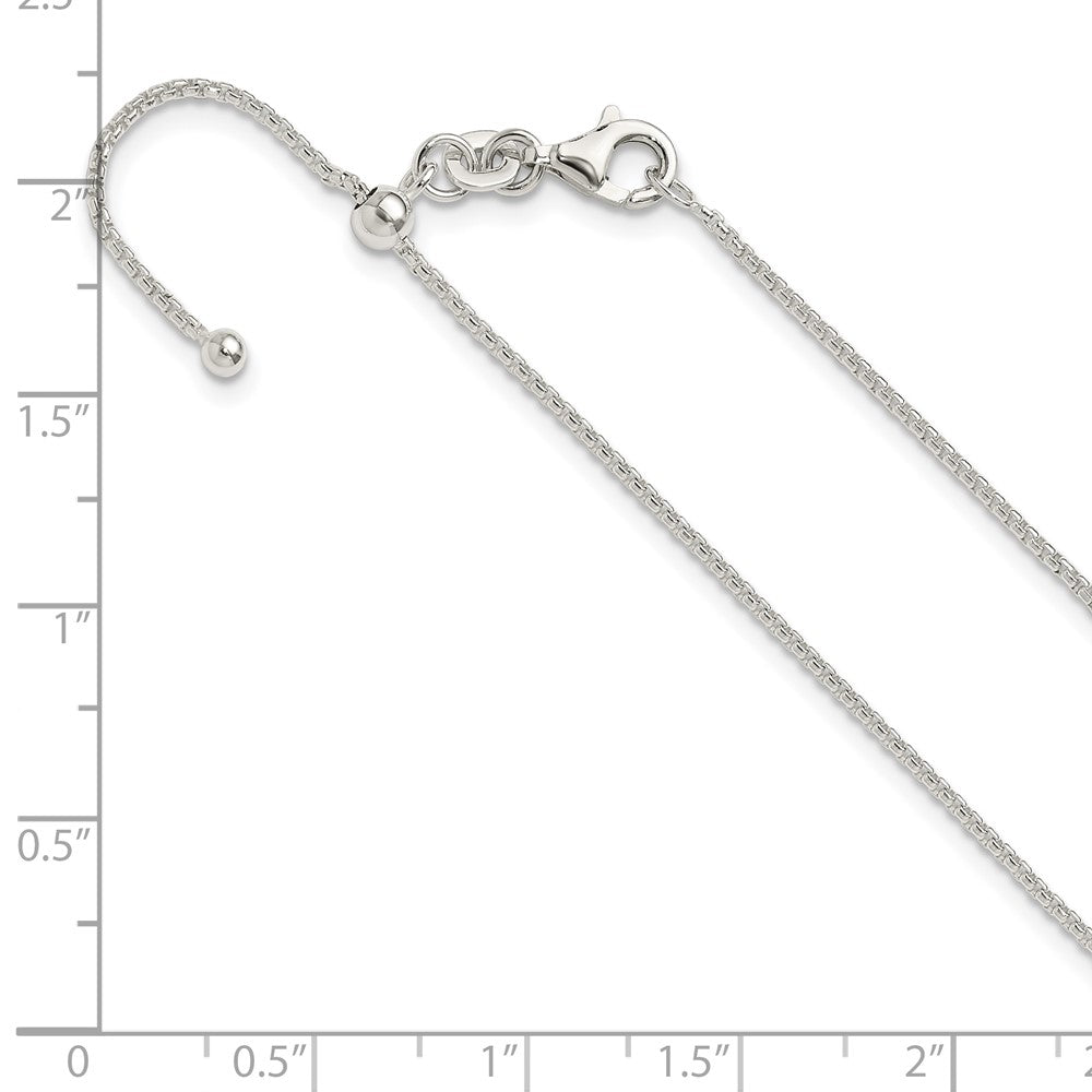 Sterling Silver Polished Adjustable Necklace 24 Inches
