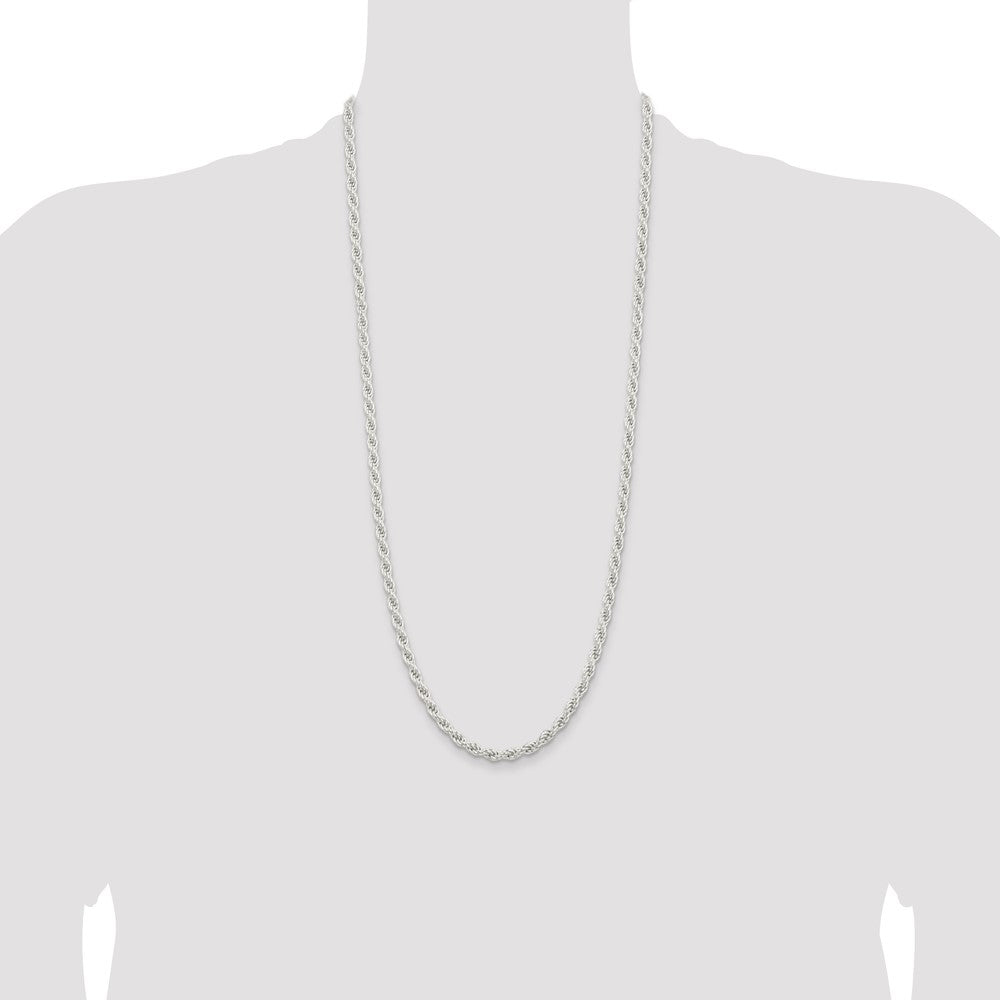 Sterling Silver 5mm Solid Rope Chain 30 Inches