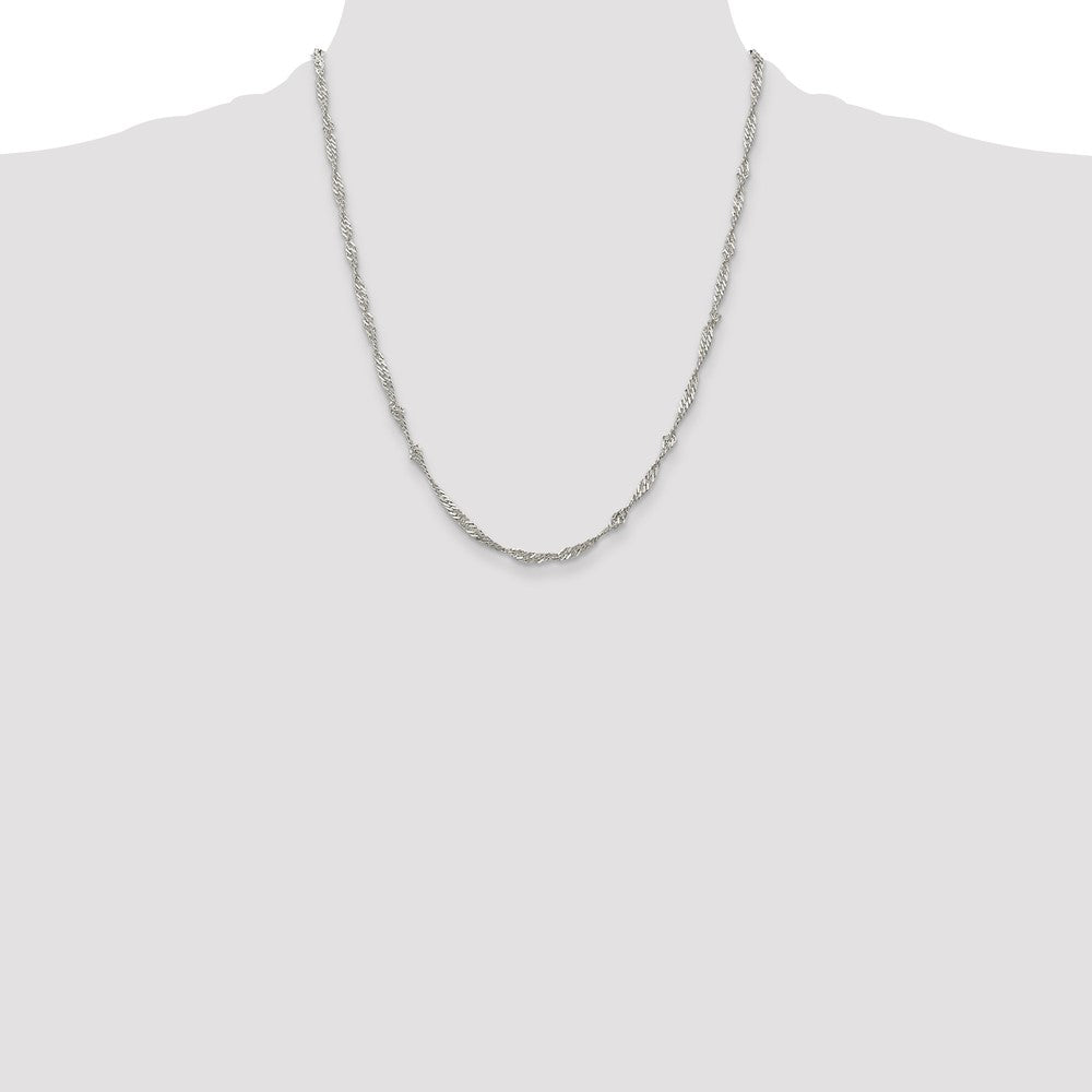 Sterling Silver 3mm Singapore Chain 22 Inches