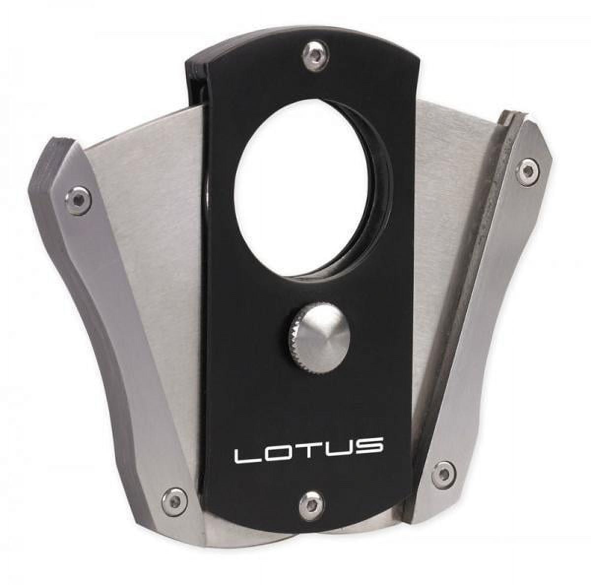 Lotus Deception Black Matte and Chrome Satin 62-Ring Gauge Stainless Steel Blade Cigar Cutter QGM15343