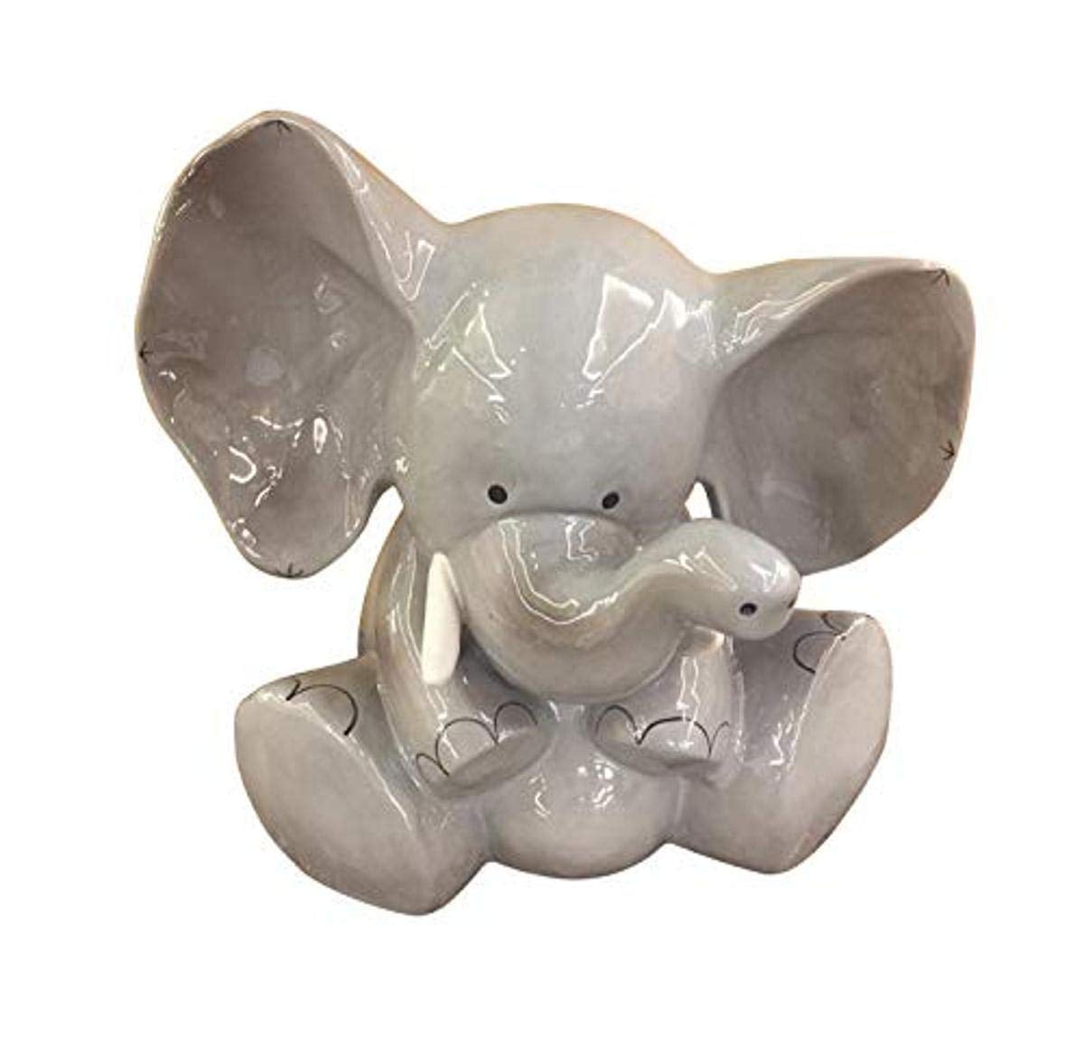 Blue Sky Ceramics Gray Elephant Bank, Multi