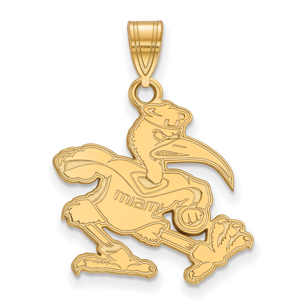10k Gold LogoArt University of Miami Florida Sebastian Large Pendant #Q-1Y046UMF
