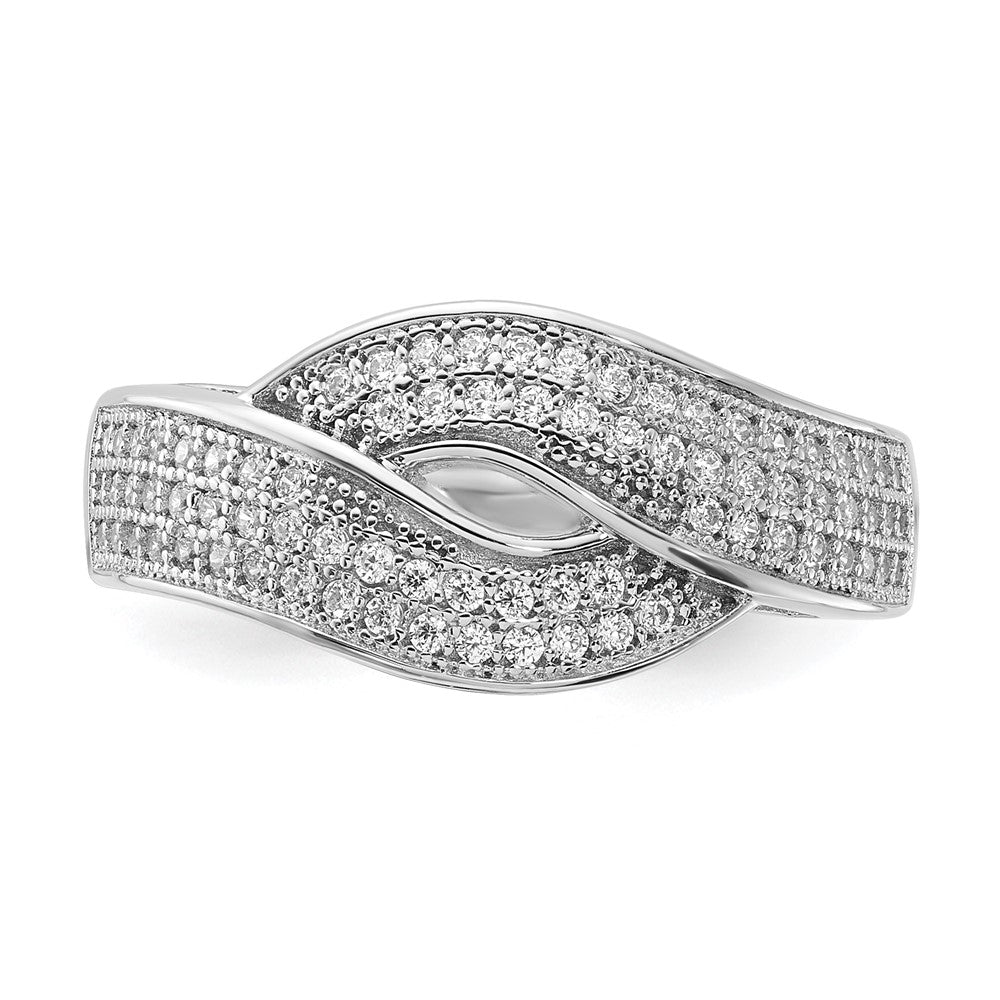Sterling Silver Rhodium-Plated CZ Brilliant Embers Ring