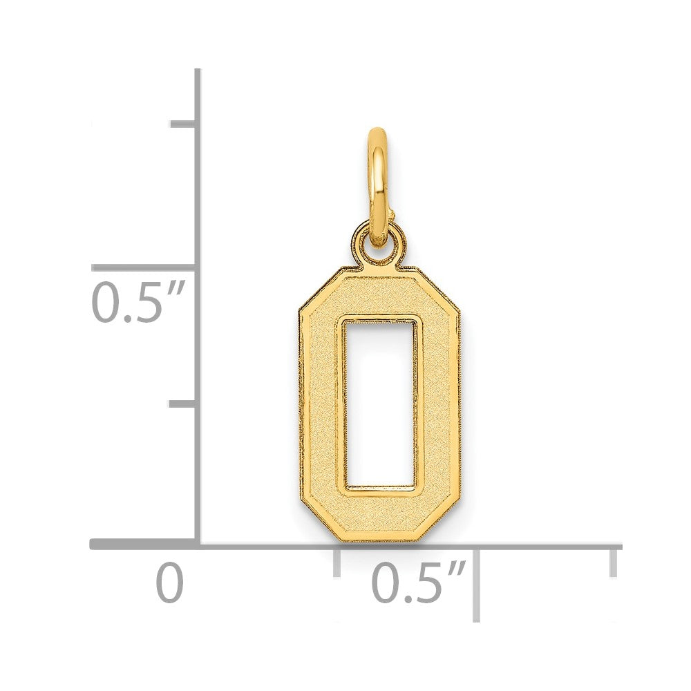 14k Small Satin Number 0 Charm