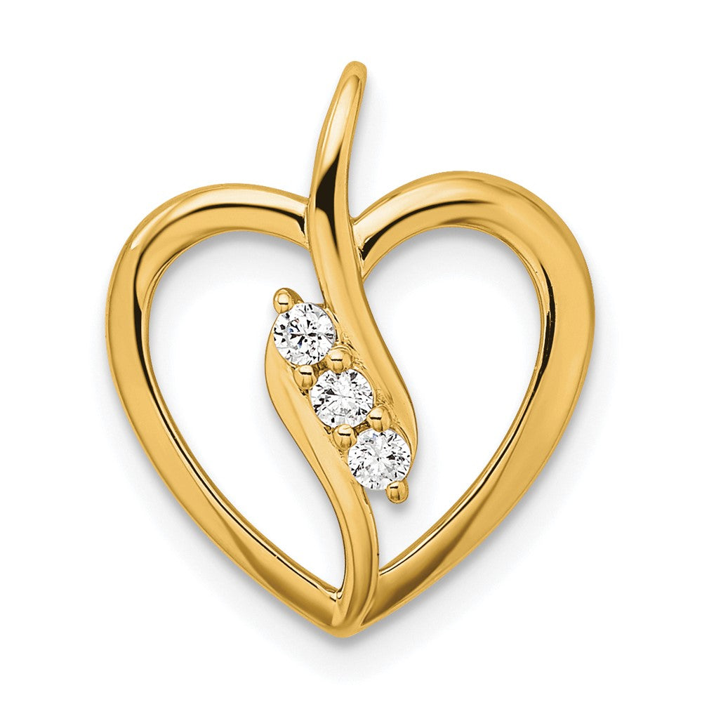 14k 1/10 carat Lab Grown Diamond VS/SI+ G+ Open Heart Pendant