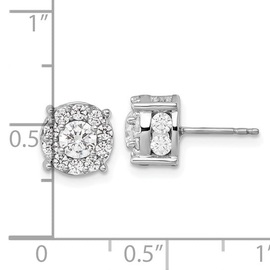 14k White Gold 2 carat Lab Grown Diamond VS/SI+ G+ Post Earrings