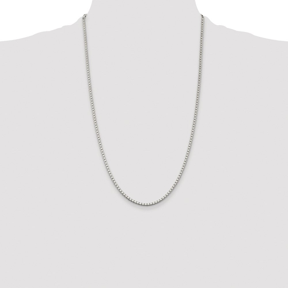 Sterling Silver Rhodium-plated 2.5mm Box Chain