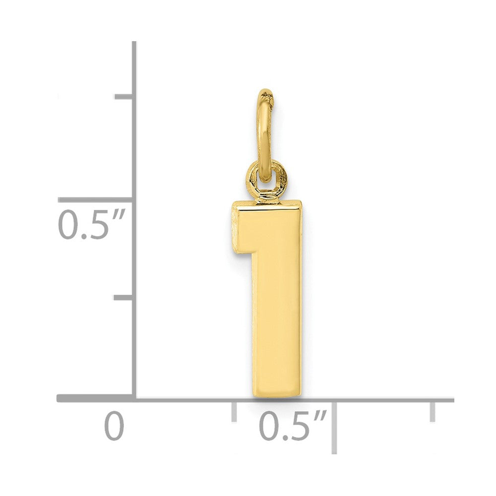 10k Small Polished Number 1 Charm