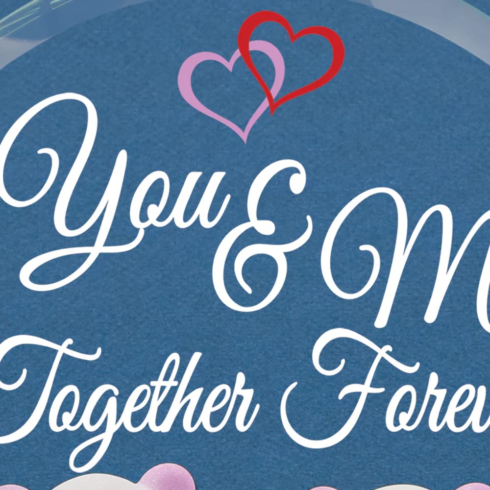 YOU AND ME TOGETHER FOREVER Bears with Red Heart Crystals Handcrafted Glass Figurine Q-GM21709