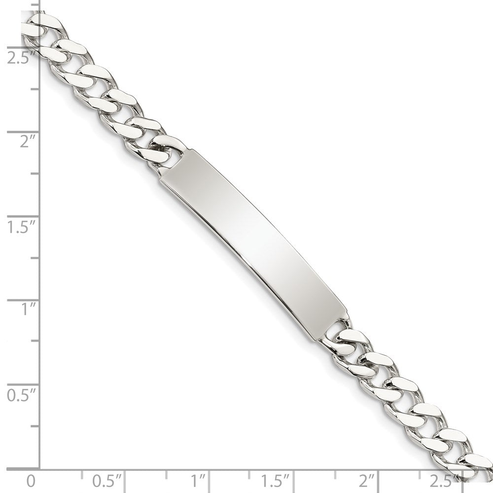 Sterling Silver Polished Engraveable Curb Link ID Bracelet 7 inches