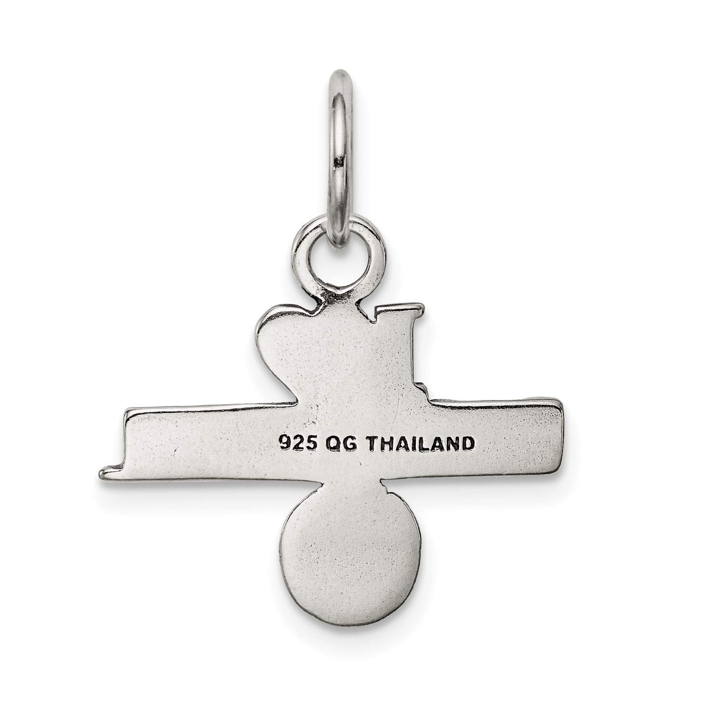Sterling Silver Antique I (heart) Basketball Charm