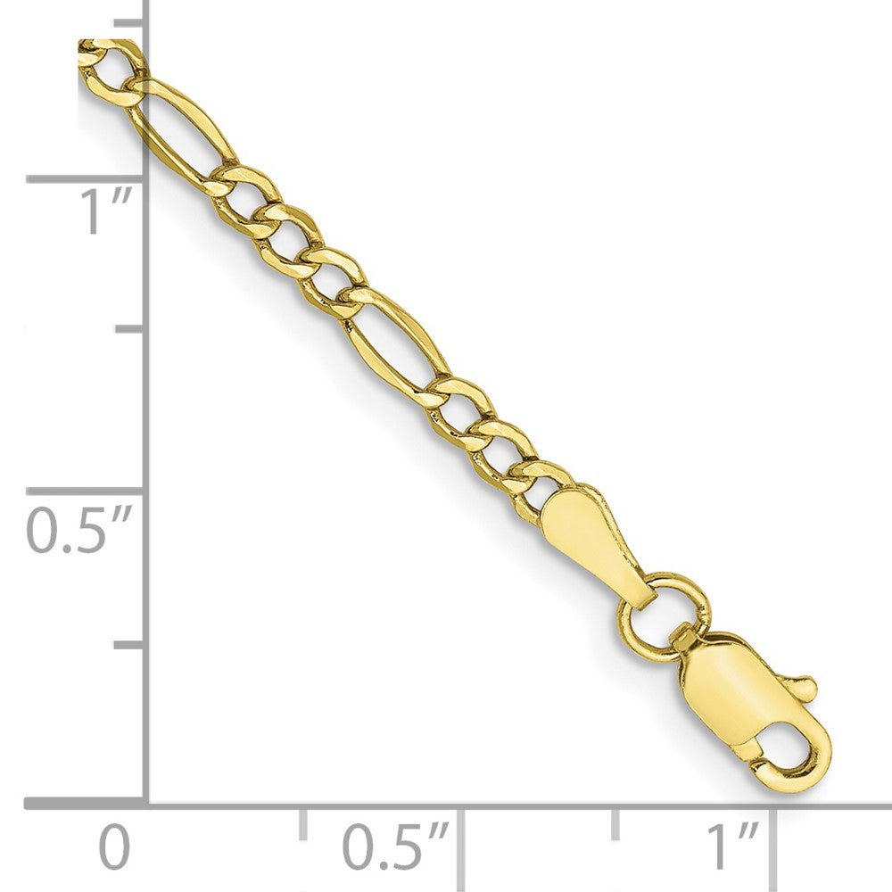 10k 2.5 mm CUT Semi-Solid Figaro Len= 5 Inch Lobster Clasp