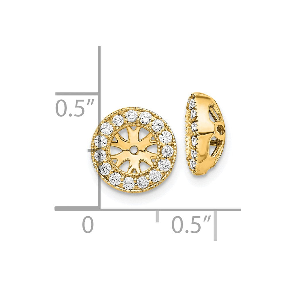 14K Gold 1/4 CT Diamond Earring Jackets