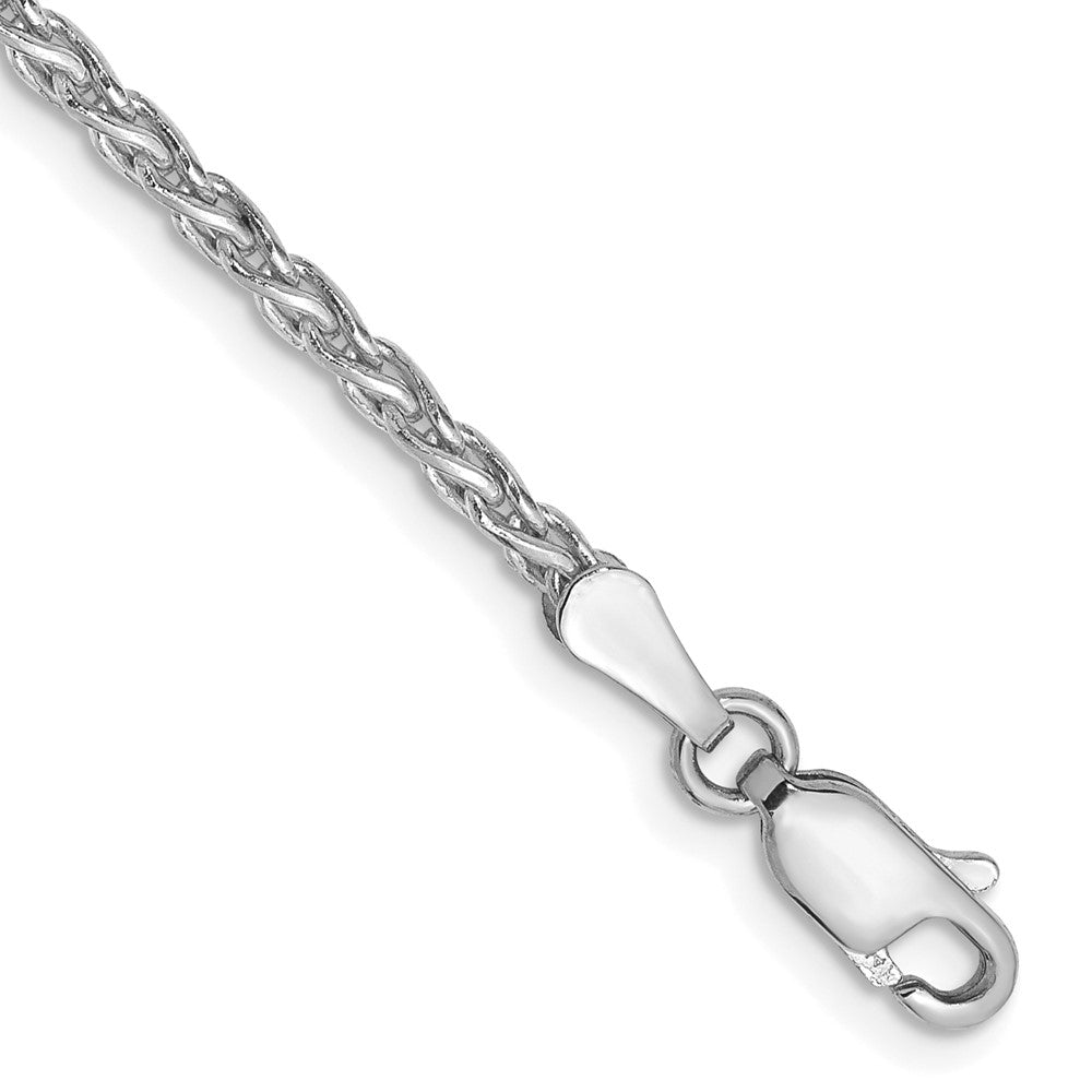 14K White Gold 7 inch 2.25mm Parisian Wheat with Lobster Clasp Bracelet 7 inches