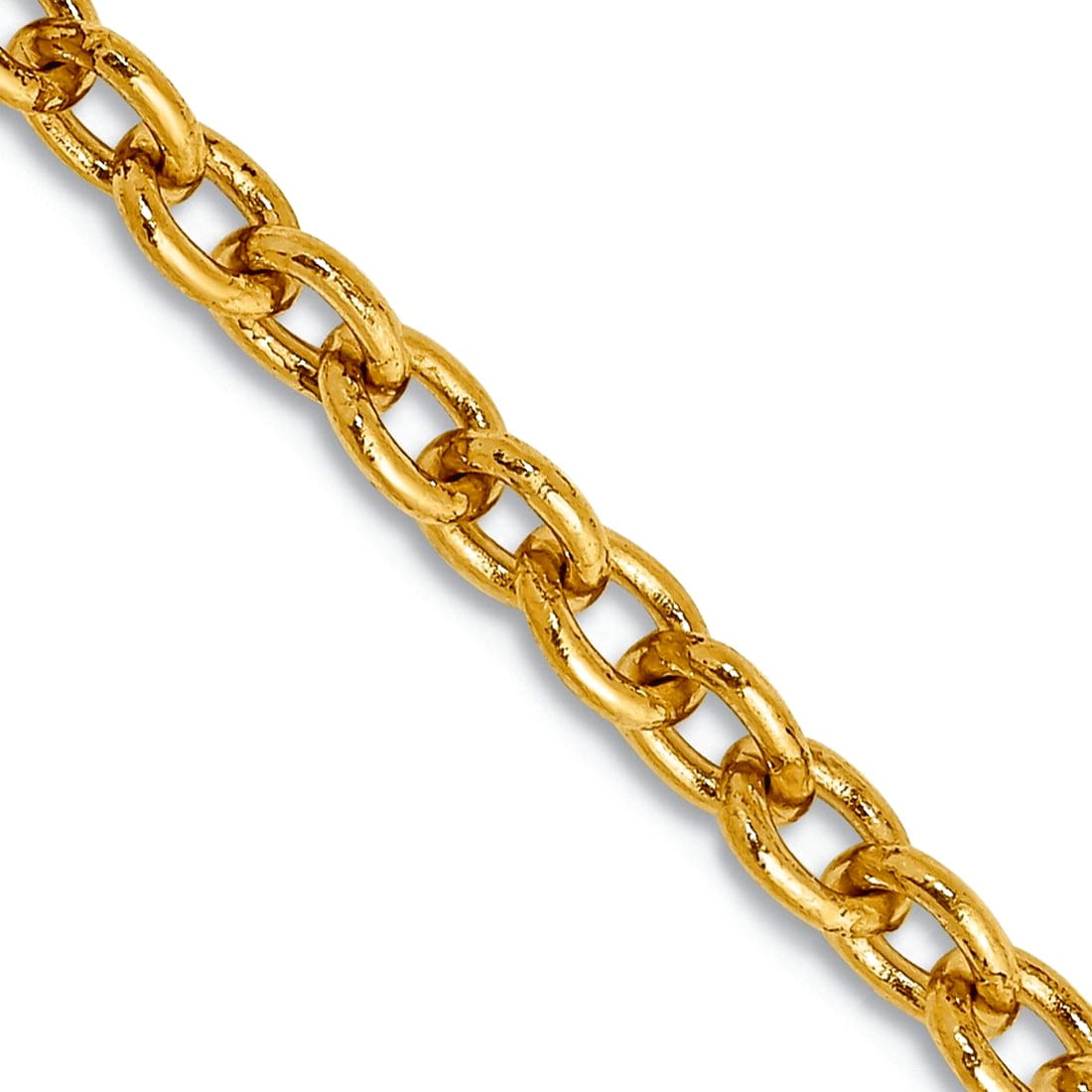 14K 16 inch 3.2mm Round Open Link Cable with Lobster Clasp Chain
