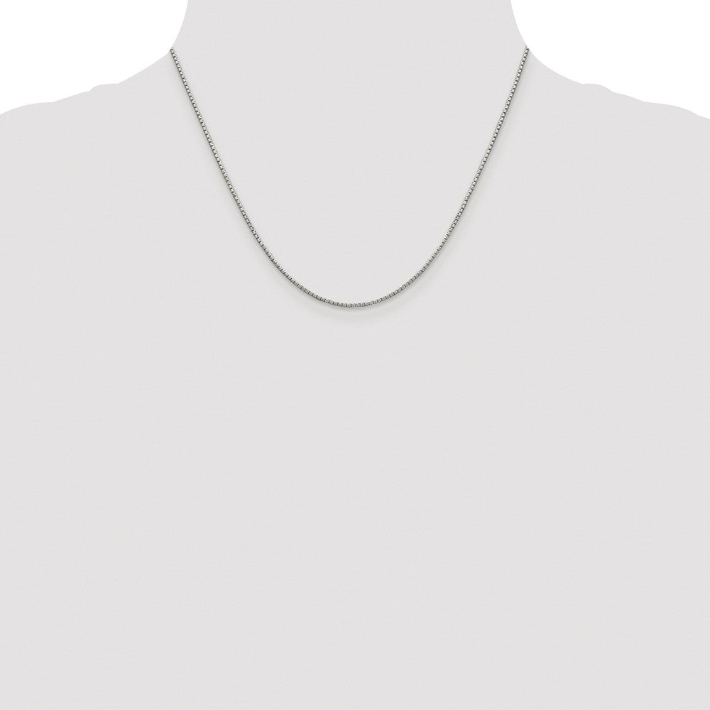 Sterling Silver Rhodium-plated 1.35mm 8 Sided Diamond-cut Box Chain