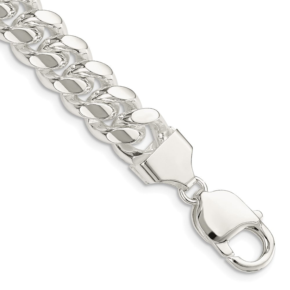 Sterling Silver 10.7mm Polished Domed Curb Chain 9 inches