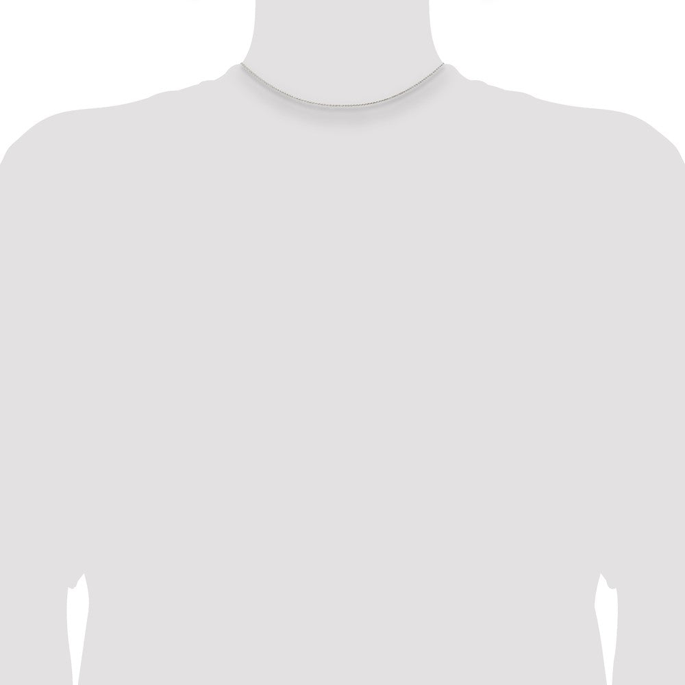 Sterling Silver Rhodium-plated 1mm Round Spiga Chain