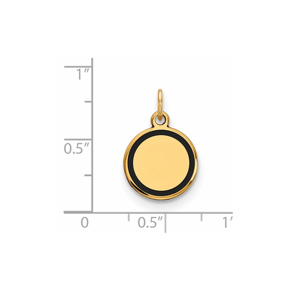 14k w/Enamel .027 Gauge Circular Engravable Disc Charm