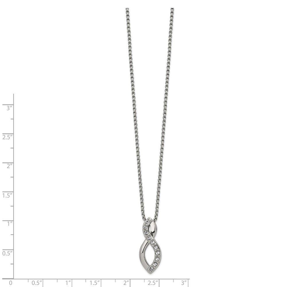 Stainless Steel Polished w/Crystals from Swarovski Infinity 16in Necklace