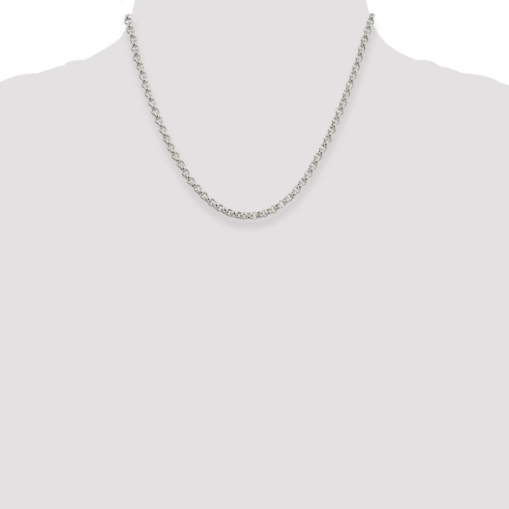 Sterling Silver 3mm Square Spiga Chain 18 Inches