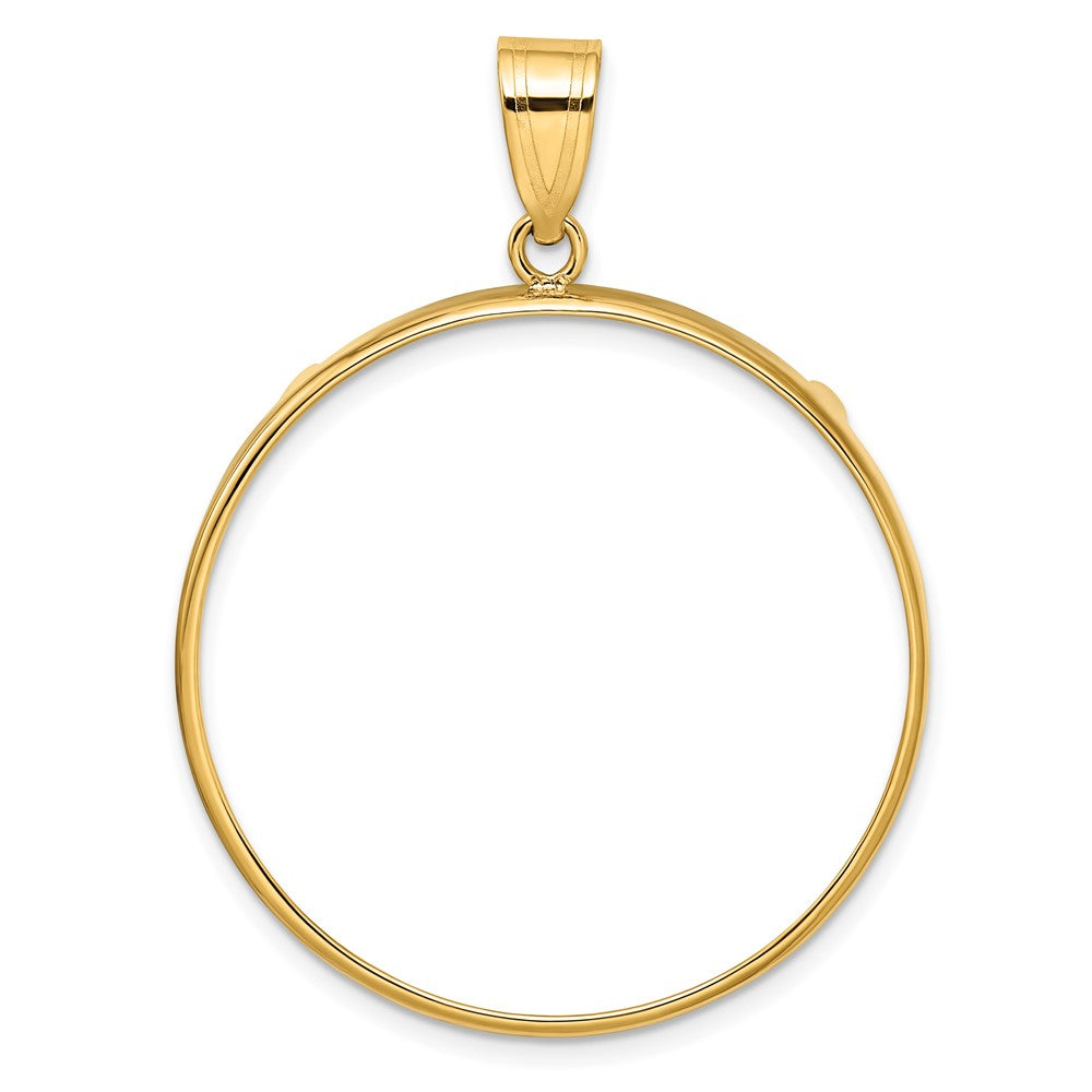 Wideband Distinguished Coin Jewelry 10k Polished 32.7mm Prong Coin Bezel Pendant