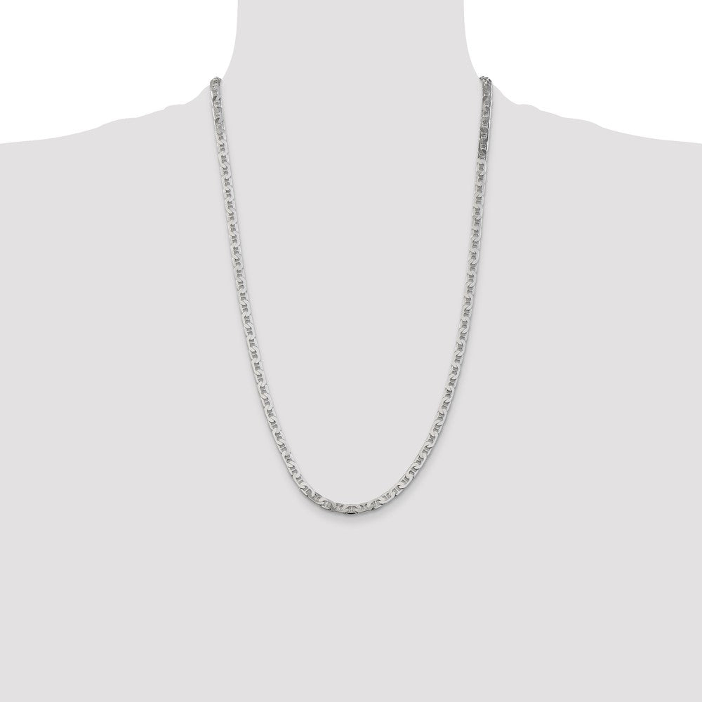 Sterling Silver 4.5mm Flat Anchor Chain 26 Inches