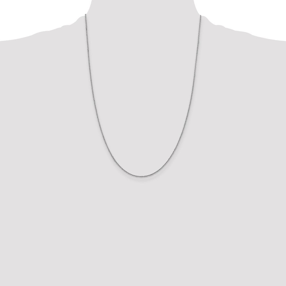 10k White Gold 1mm Sparkle Singapore Chain