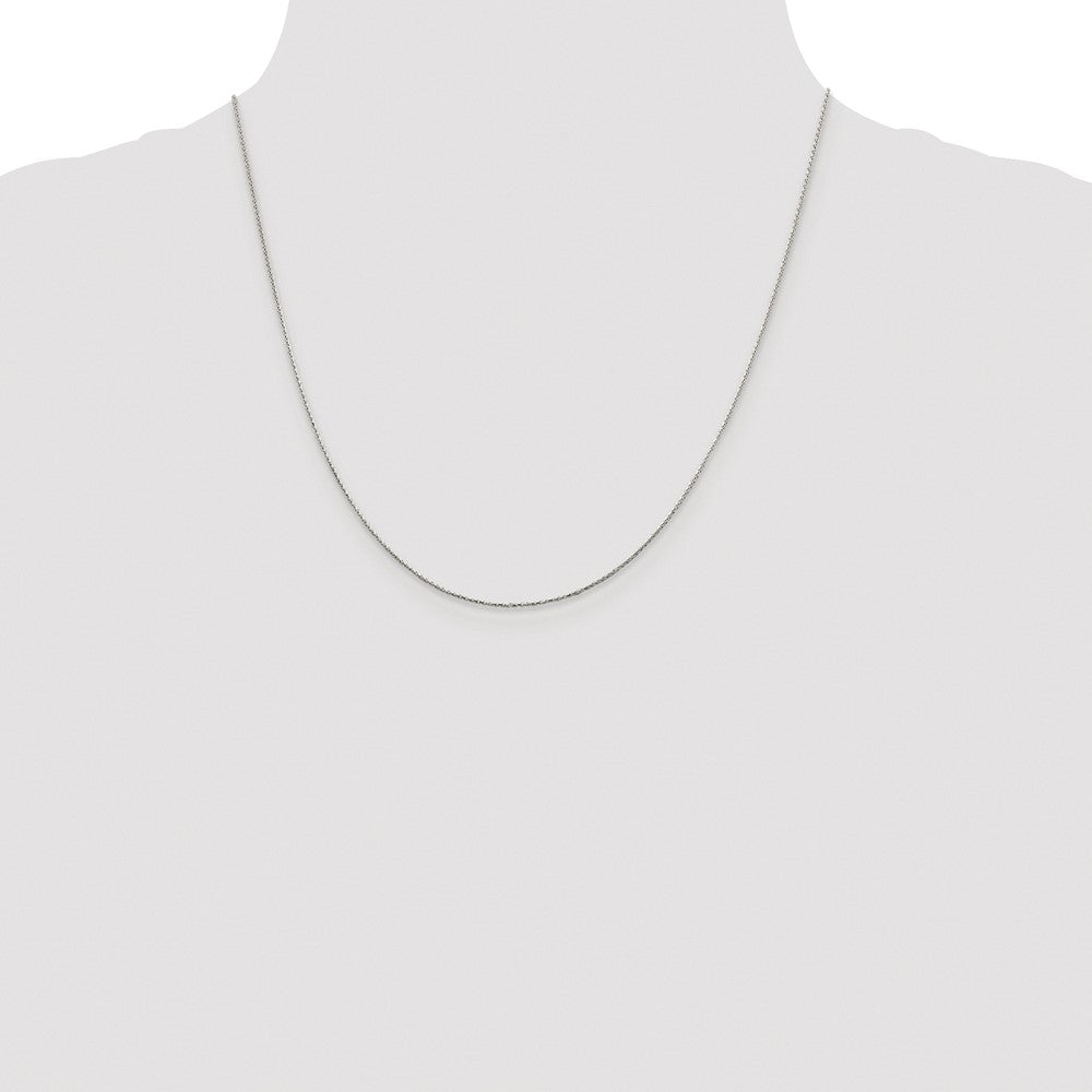 Sterling Silver Rhodium-plated .85mm Diamond-cut Round Spiga Chain