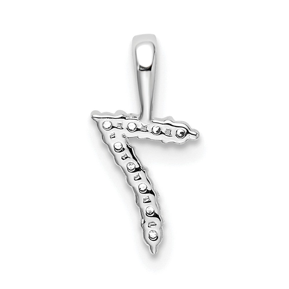 14k White Gold Diamond Number 7 Pendant