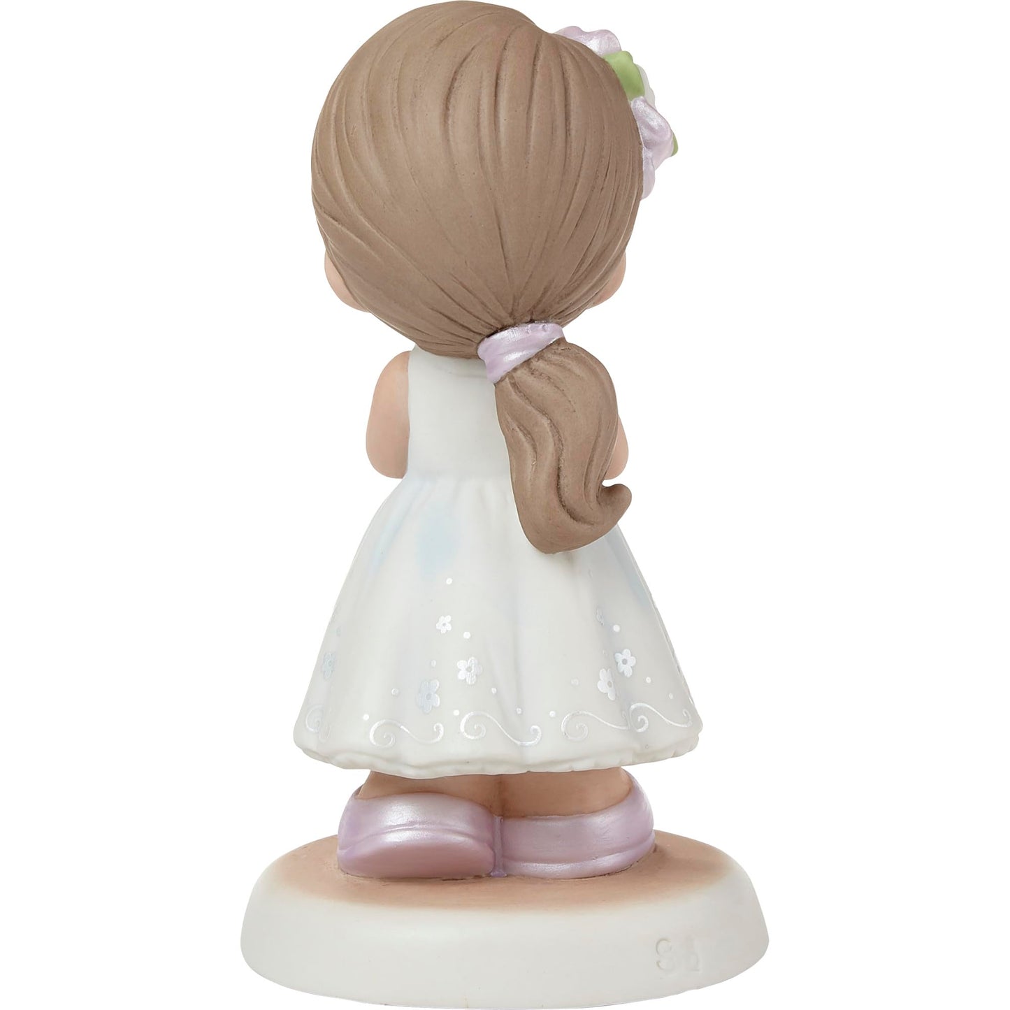 Precious Moments Hand-painted Porcelain Standing Communion Brunette Girl Standing Figurine