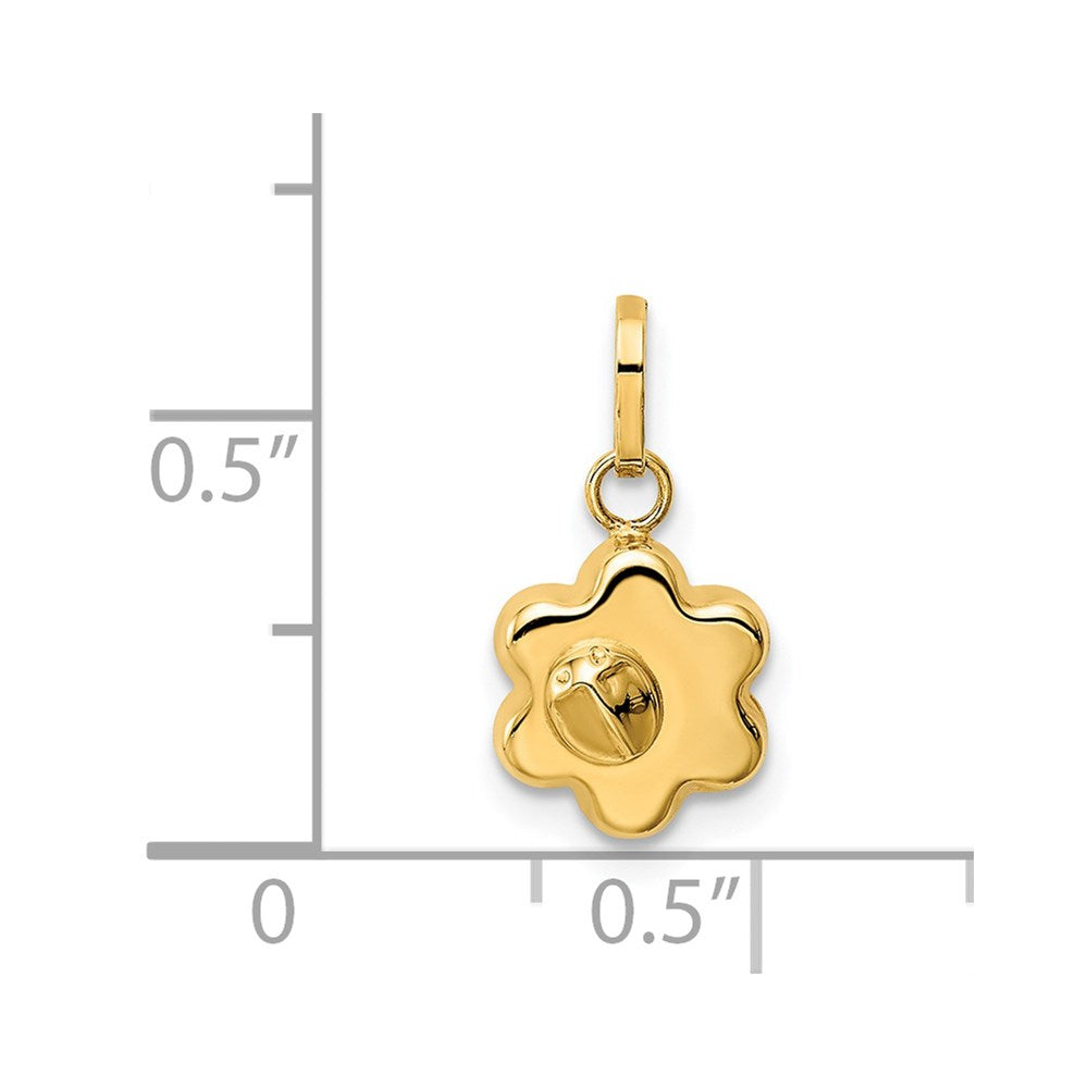 14k Ladybug on a Flower Charm