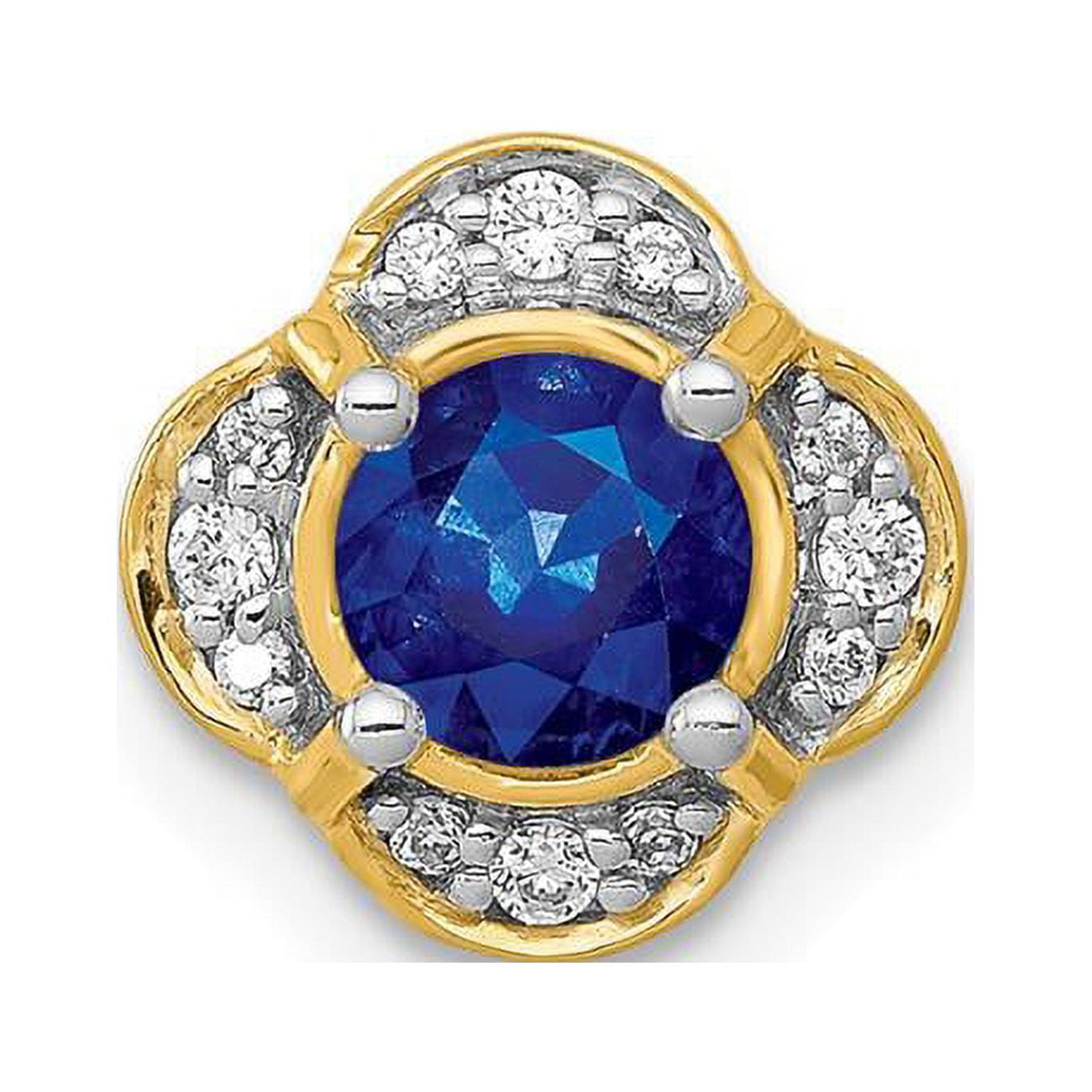 14k 1/15ct. Diamond and .33 Sapphire Fancy Chain Slide QPM3923-SA-007-YA
